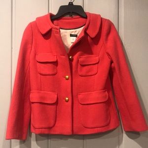 J. Crew Pink Wool Blend Short Coat Size 0